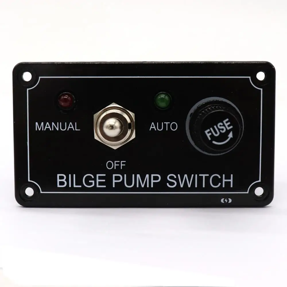 12V MANUAL - OFF- AUTO3-Way Bilge Pump rocker switch panel with fuse protection for Yatch Camper RV auto Marine Boat Accessories
12V MANUAL - OFF- AUTO3-Way Bilge Pump rocker switch panel with fuse protection for Yatch Camper RV auto Marine Boat Accessories
