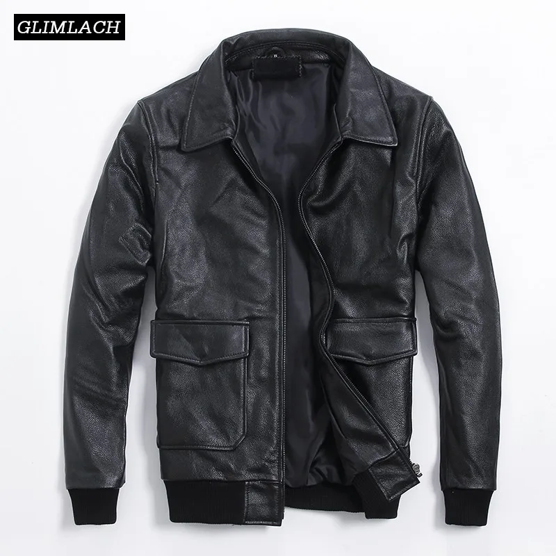 Classic Black Slim Short Genuine Leather Coat Men Cowhide Real Leather Aviation Flight Jackets Large Size Pilot Bomber Jacket
Classic Black Slim Short Genuine Leather Coat Men Cowhide Real Leather Aviation Flight Jackets Large Size Pilot Bomber Jacket