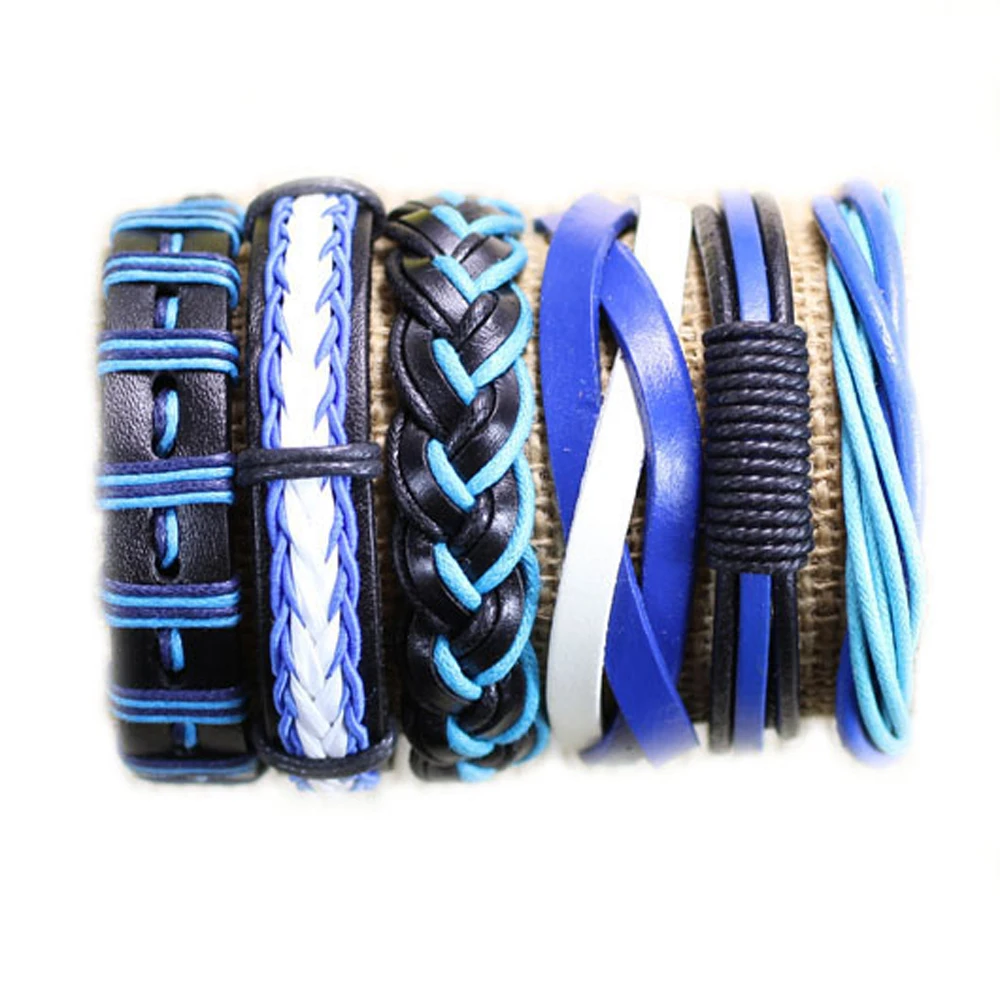 Wholesale 6pcs/lot Fashion Wrap multilayer Leather Braided Rope Wristband men bracelets & bangles for men women Party Gift -H62
Wholesale 6pcs/lot Fashion Wrap multilayer Leather Braided Rope Wristband men bracelets & bangles for men women Party Gift -H62