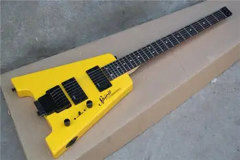 Top quality FDHL-005 Yellow color solid body tiger cover rosewood fretboard headless electric guitar , Free shipping
Top quality FDHL-005 Yellow color solid body tiger cover rosewood fretboard headless electric guitar , Free shipping
