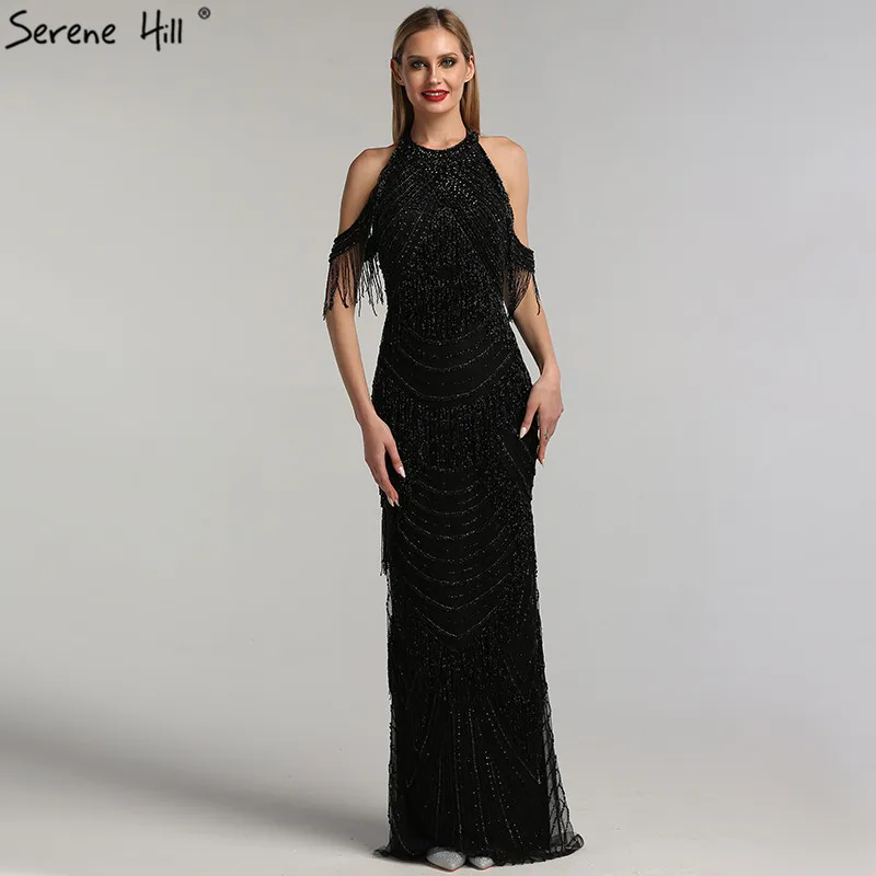 Black Halter Backless Sexy Luxury Evening Dresses 2019 Tassel Beading Sleeveless Mermaid Evening Gowns LA6229
Black Halter Backless Sexy Luxury Evening Dresses 2019 Tassel Beading Sleeveless Mermaid Evening Gowns LA6229