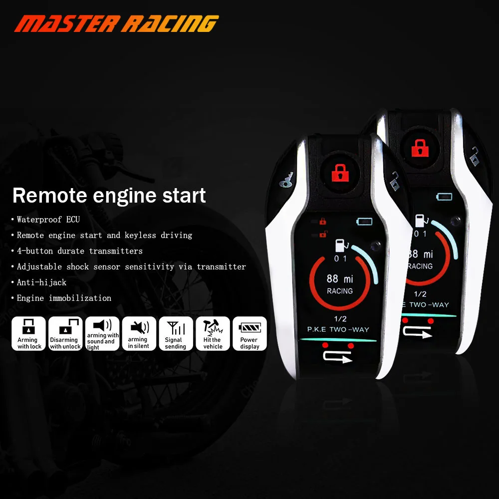 2 Two Way Alarm Motorcycle Security Theft Protection System Moto Scooter Remote Engine Start Vibration Alarm For Harley Honda
2 Two Way Alarm Motorcycle Security Theft Protection System Moto Scooter Remote Engine Start Vibration Alarm For Harley Honda