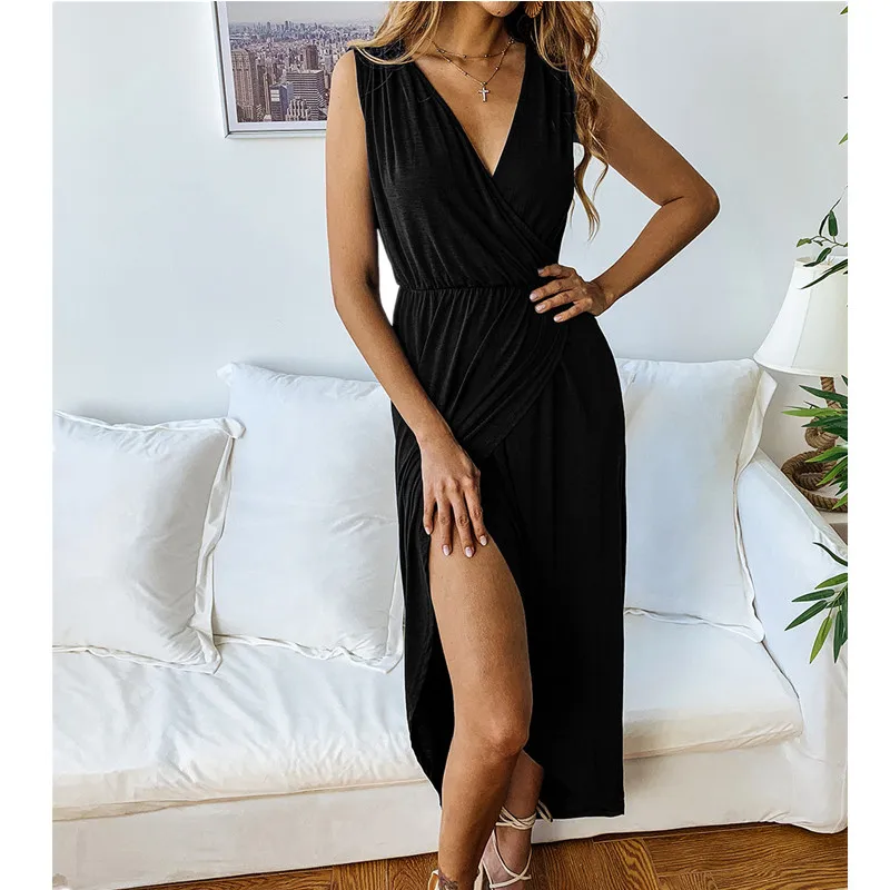 2019 Summer Women Sexy V Neck Sleeveless Split Asymmrtrical Dress New Solid Casual Slim Stretchy Party Club Night Dress Vestidos
2019 Summer Women Sexy V Neck Sleeveless Split Asymmrtrical Dress New Solid Casual Slim Stretchy Party Club Night Dress Vestidos