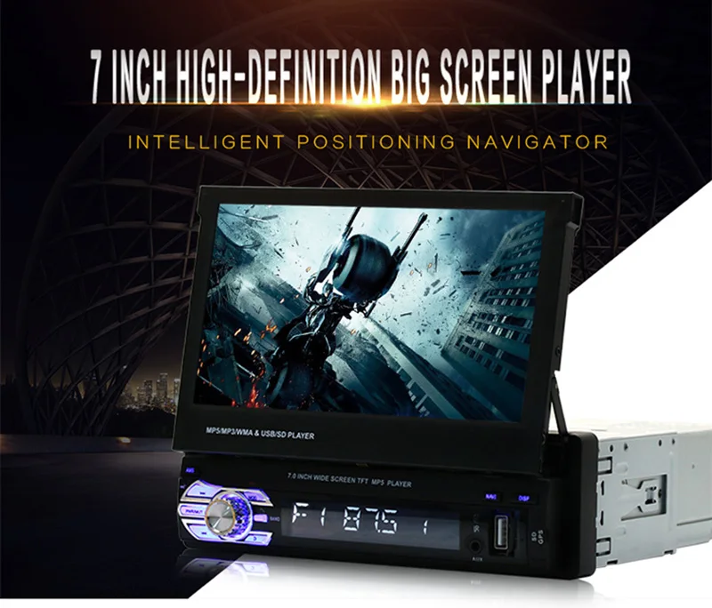 Sale Retractable 1 Din Car Radio with gps and screen touch Multimedia Car Player 7" Auto Radio Stereo FM Bluetooth MP5 Audio Player 1 Sale Retractable 1 Din Car Radio with gps and screen touch Multimedia Car Player 7" Auto Radio Stereo FM Bluetooth MP5 Audio Player 1