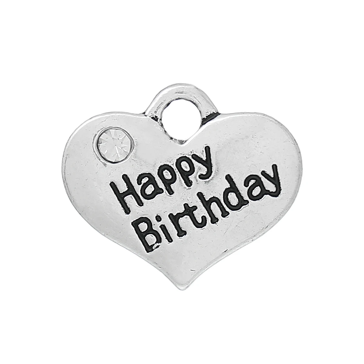 DoreenBeads Zinc Metal Alloy Charm Pendants Heart Antique Silver Message" HAPPY BIRTHDAY " Clear Rhinestone 16mmx14mm,2 PCs
DoreenBeads Zinc Metal Alloy Charm Pendants Heart Antique Silver Message" HAPPY BIRTHDAY " Clear Rhinestone 16mmx14mm,2 PCs