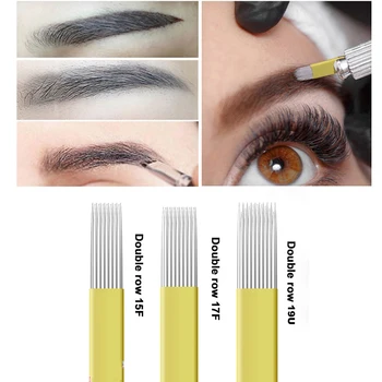 20pcs Microblading Needles Shading Double Row 15/17/19pins Disposable Micro Blades for Permanent Makeup Accesories Tattoo Supply
20pcs Microblading Needles Shading Double Row 15/17/19pins Disposable Micro Blades for Permanent Makeup Accesories Tattoo Supply