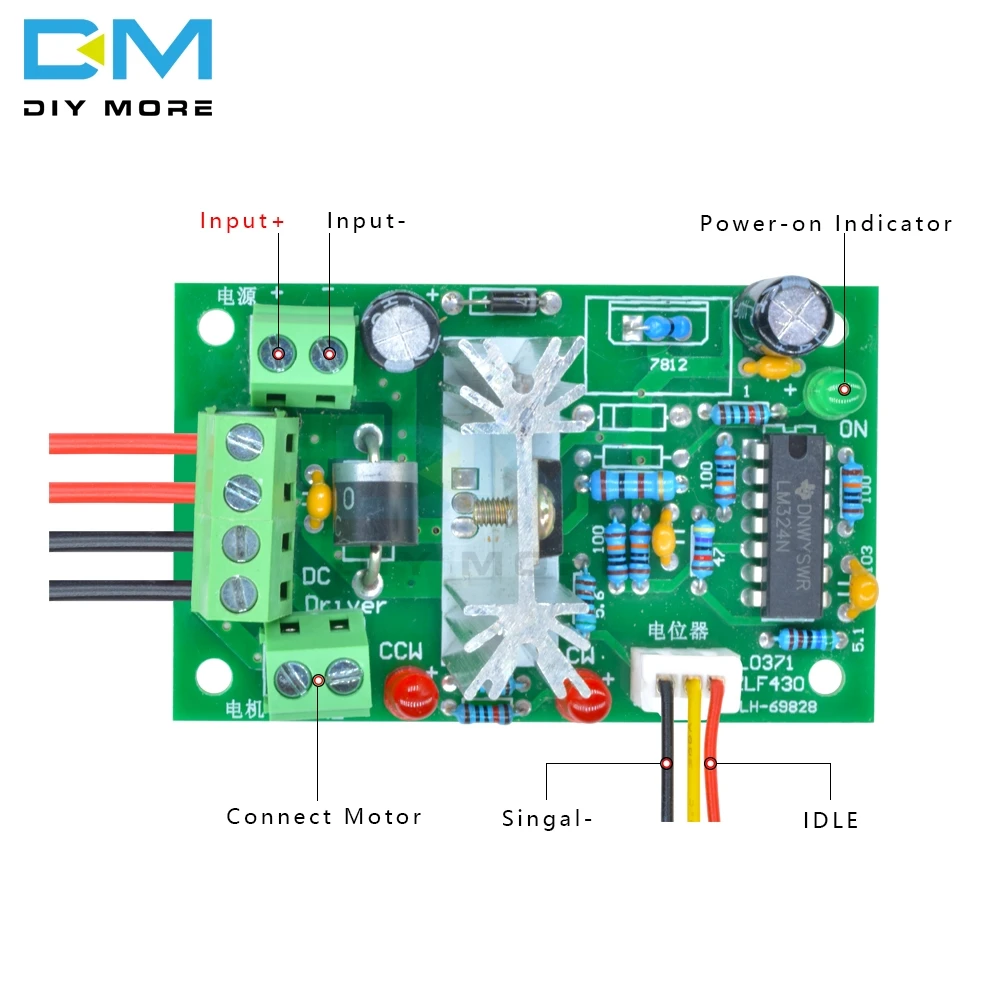 DC 6-30V 6A PWM Forward Reverse Switch Inverted DC Motor Speed Control Converter 