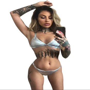 2019 New Womens Sexy Lingerie Silver Laser Push-up bra Set Two Pieces Filled Bra Summer bikinis biquini Swimsuit
2019 New Womens Sexy Lingerie Silver Laser Push-up bra Set Two Pieces Filled Bra Summer bikinis biquini Swimsuit