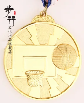 

Zinc Alloy 6.7*0.4CM Basketball game gold Medal Fans Memorial Medals Promotional Souvenir Gifts