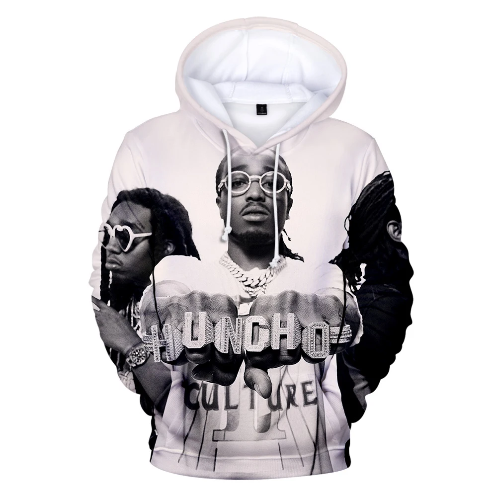 Мужская толстовка с капюшоном luckysunday Migos Rapper длинным рукавом модная 3D принтом в