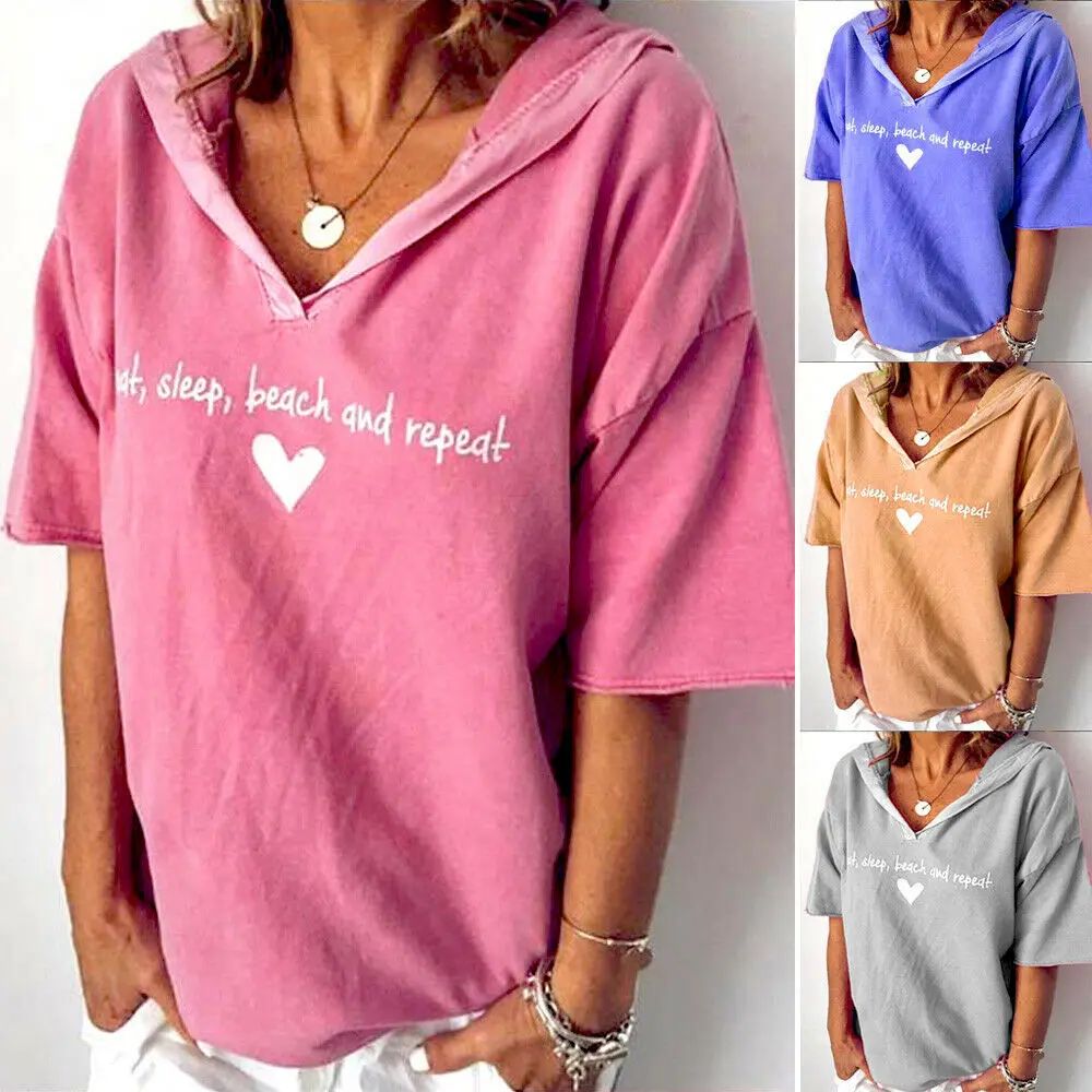 Fashion Women Loose Short Sleeve Cotton Casual Pullover Hooded Blouse Shirt Tops Summer Clothes Blue Gray Orange Pink
Fashion Women Loose Short Sleeve Cotton Casual Pullover Hooded Blouse Shirt Tops Summer Clothes Blue Gray Orange Pink