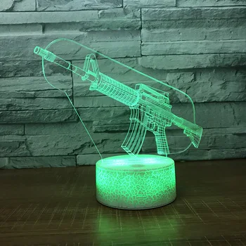 Creative Machine Gun 3d Light Remote Touch Touch Night Led Desk Lamp Stereo Vision Gift Lovely 7 color change 3D Lamp
Creative Machine Gun 3d Light Remote Touch Touch Night Led Desk Lamp Stereo Vision Gift Lovely 7 color change 3D Lamp