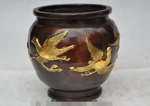 S2710 6"china fengshui bronze gilt Peach Mandarin duck bird statue jar pot Tanks Crock
S2710 6"china fengshui bronze gilt Peach Mandarin duck bird statue jar pot Tanks Crock