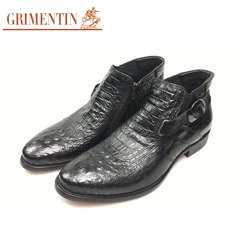 GRIMENTIN brand crocodile style mens ankle boots genuine leather brown black Italian fashion wedding men boots
GRIMENTIN brand crocodile style mens ankle boots genuine leather brown black Italian fashion wedding men boots
