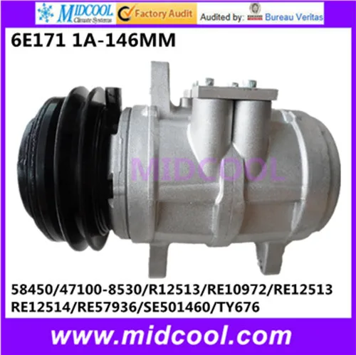 HIGH QUALITY AUTO AC COMPRESSOR 6E171 FOR OTHERS 47100-8530/R12513/RE10972/RE12513/RE12514/RE57936/SE501460/TY676
HIGH QUALITY AUTO AC COMPRESSOR 6E171 FOR OTHERS 47100-8530/R12513/RE10972/RE12513/RE12514/RE57936/SE501460/TY676