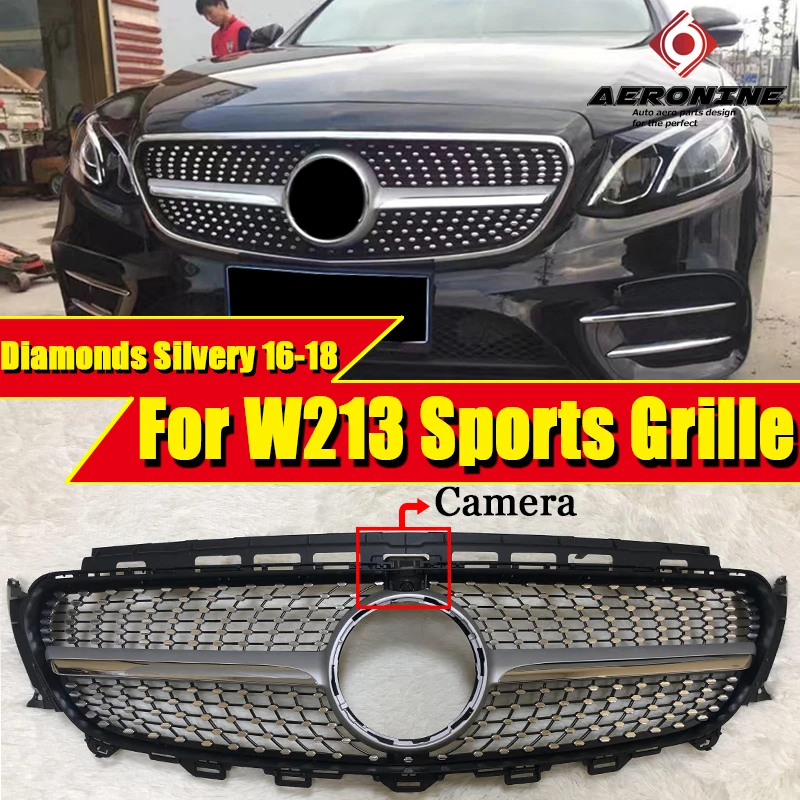Diamonds Grille grll ABS silver With camera Fit For MercedesMB W213 E180 E200 E250 Front Bumper Kidney Grills without sign 16-18
Diamonds Grille grll ABS silver With camera Fit For MercedesMB W213 E180 E200 E250 Front Bumper Kidney Grills without sign 16-18