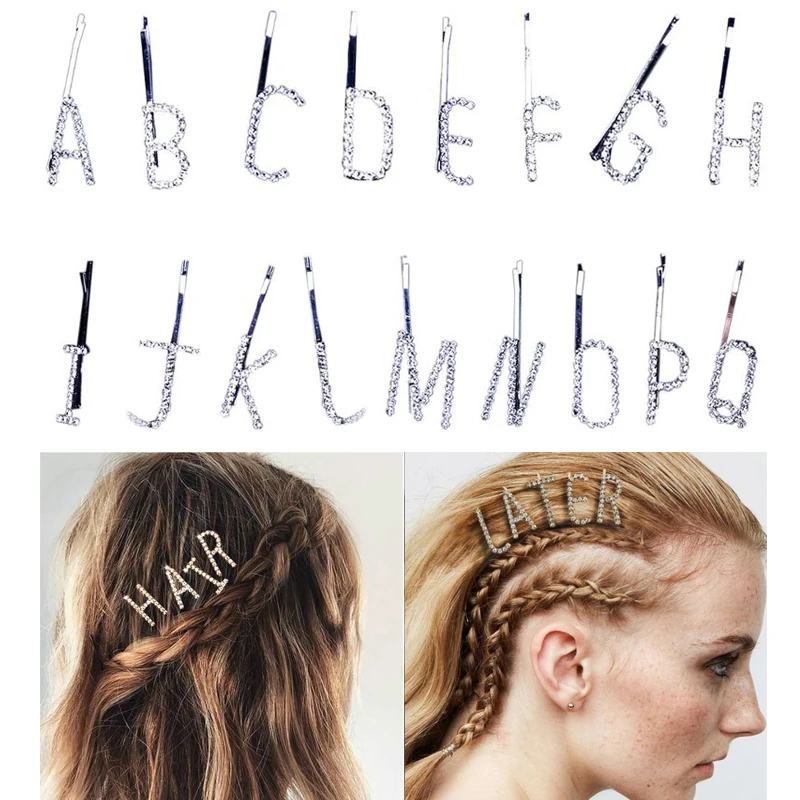 Women Big A-Z Capital Letters One Word Hairpin Minimalist Glitter Rhinestone Alphabet Hair Clip Side Bangs Hair Styling Barrette
Women Big A-Z Capital Letters One Word Hairpin Minimalist Glitter Rhinestone Alphabet Hair Clip Side Bangs Hair Styling Barrette