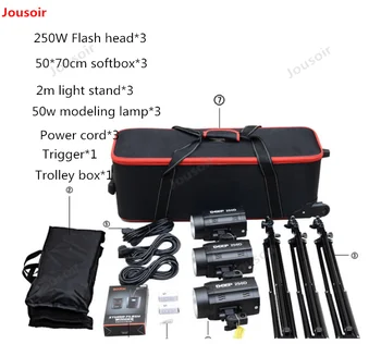 Studio Flash 250W flash light kit with carring box Studio Photography equipment flash Photographic Lamp Set CD50 T03
Studio Flash 250W flash light kit with carring box Studio Photography equipment flash Photographic Lamp Set CD50 T03