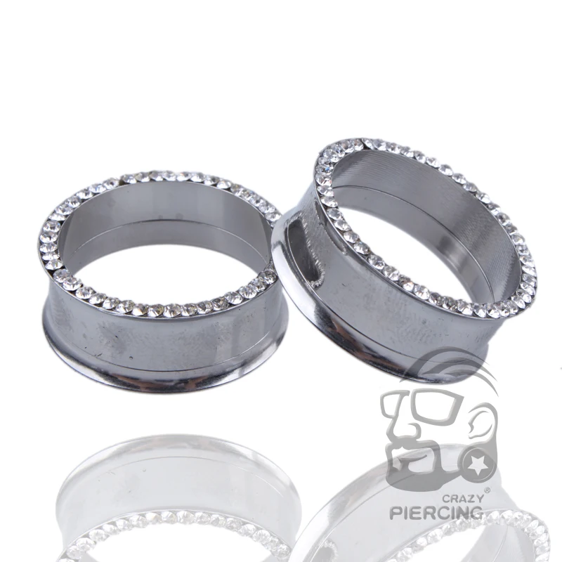 Body jewelry Surgical Steel Multi clear Crystal Rimmed Screw Fit Ear Stretcher Flesh Tunnel Plug 3mm 4mm 5mm - 25mm
Body jewelry Surgical Steel Multi clear Crystal Rimmed Screw Fit Ear Stretcher Flesh Tunnel Plug 3mm 4mm 5mm - 25mm