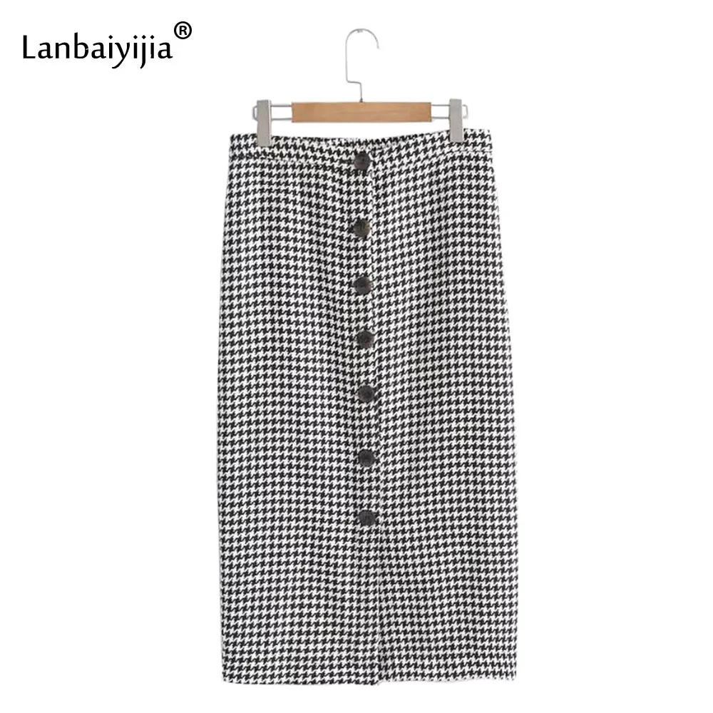 Europe America Newest Autumn Fashion Skirts Plaid Women Skirt Button Decoration Package buttocks Mid-Calf Skirt
Europe America Newest Autumn Fashion Skirts Plaid Women Skirt Button Decoration Package buttocks Mid-Calf Skirt