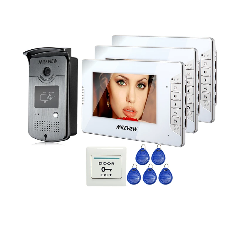 Free Shipping New 7" Color LCD Video Door Phone Intercom System 3 White Monitors + Night Vision RFID Access Outdoor Camera
Free Shipping New 7" Color LCD Video Door Phone Intercom System 3 White Monitors + Night Vision RFID Access Outdoor Camera