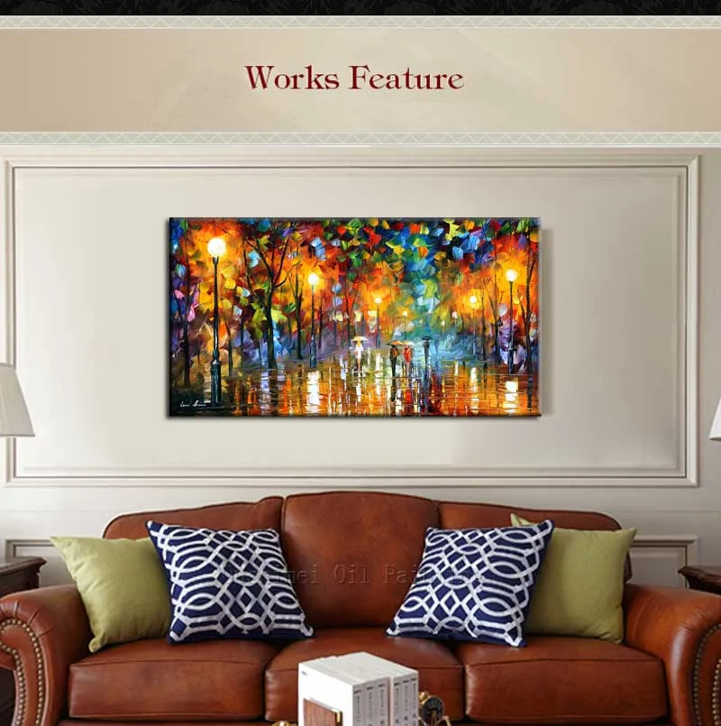 Subject of People under Colorful Night Lights on the Street in Raining Day Landscape Painting Handmade Oil Painting on Canvas
Subject of People under Colorful Night Lights on the Street in Raining Day Landscape Painting Handmade Oil Painting on Canvas