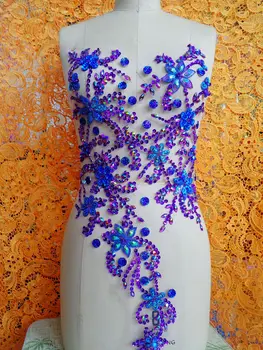 Pure hand made dazzling purple sew on Rhinestones applique crystals patches 65*30cm DIY dress accessory
Pure hand made dazzling purple sew on Rhinestones applique crystals patches 65*30cm DIY dress accessory