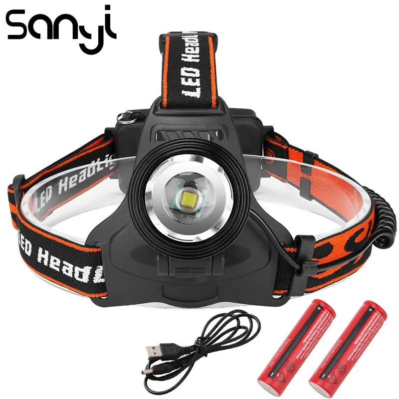 SANYI LED T6 Headlamp USB Power by 2*18650 Battery Flashlight Forehead 3 Modes Headlight Camping Hunting Lamp Lantern
SANYI LED T6 Headlamp USB Power by 2*18650 Battery Flashlight Forehead 3 Modes Headlight Camping Hunting Lamp Lantern