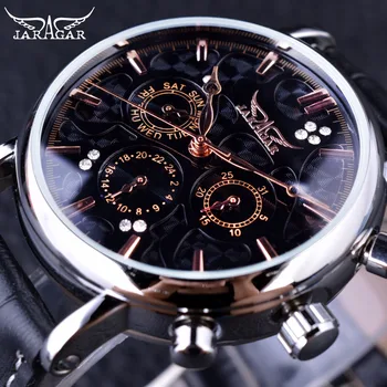 Jaragar Obscure Swirl Fashion 3 Dial Design Diamond Black Golden Dial Genuine Leather Men Watch Top Brand Luxury Automatic Watch
Jaragar Obscure Swirl Fashion 3 Dial Design Diamond Black Golden Dial Genuine Leather Men Watch Top Brand Luxury Automatic Watch