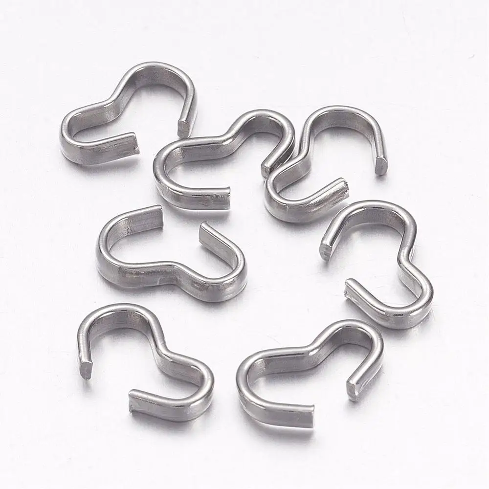 304 Stainless Steel Chain Findings, 3 Shaped Clasps, Stainless Steel Color, 8x3x1.2mm
304 Stainless Steel Chain Findings, 3 Shaped Clasps, Stainless Steel Color, 8x3x1.2mm