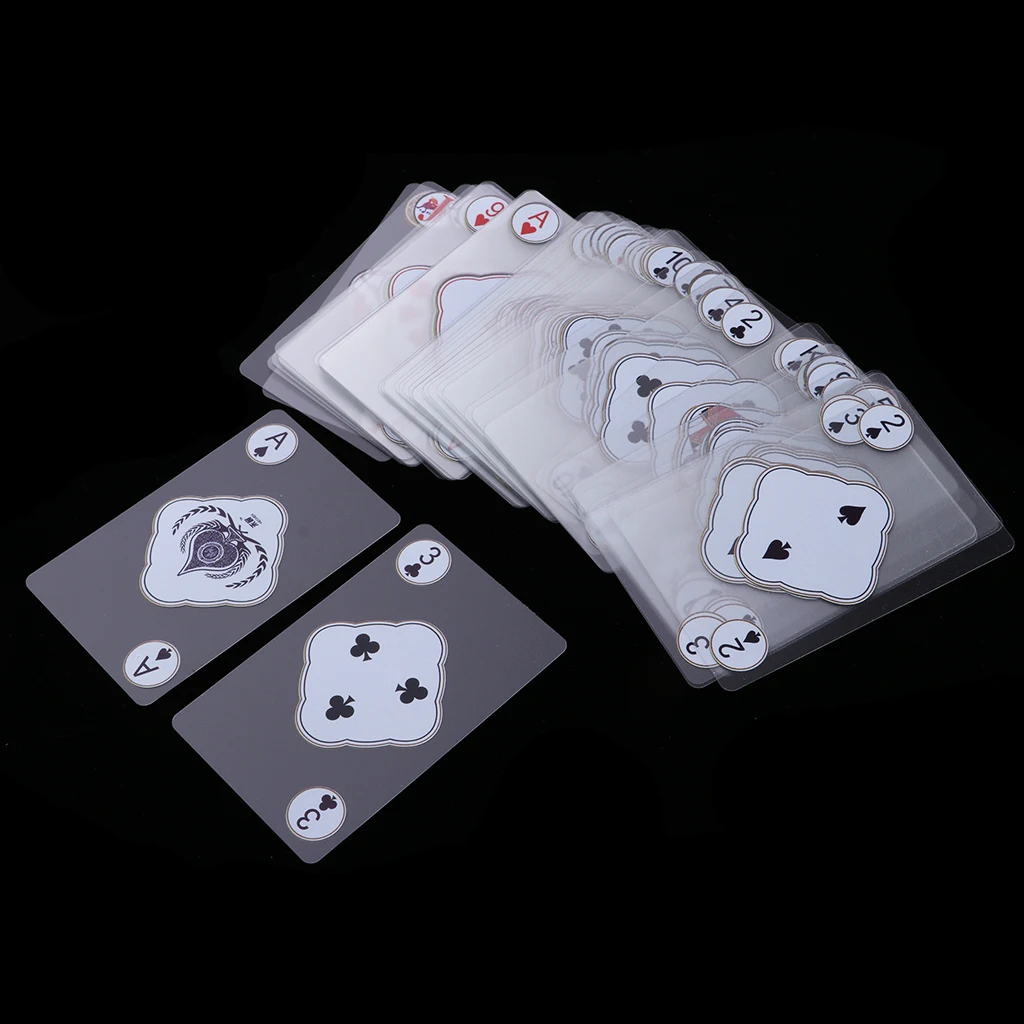 1 Deck PVC Waterproof Playing Cards Clear Poker Set for Indoor Outdoor Party Game Entertainment Gambling 1 Deck PVC Waterproof Playing Cards Clear Poker Set for Indoor Outdoor Party Game Entertainment Gambling
