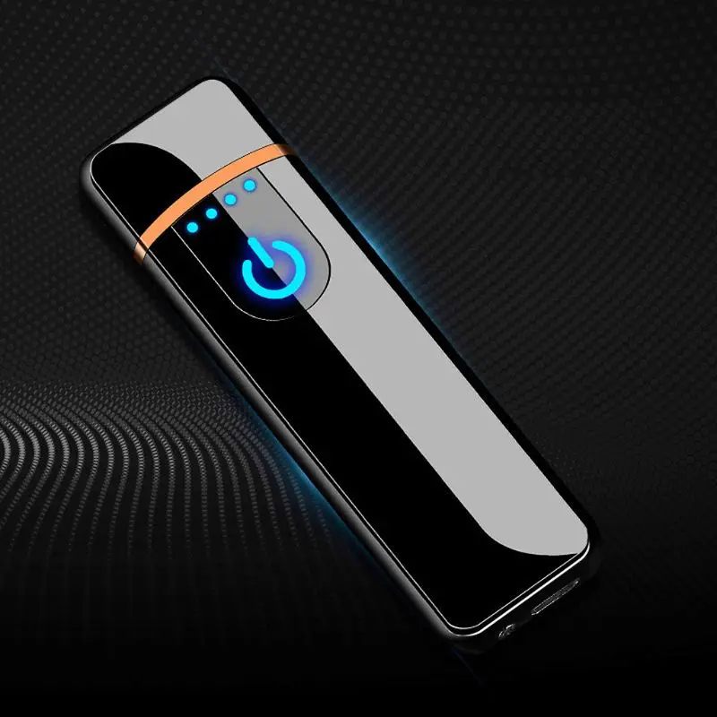 Mini USB Charging Sensor Touch Screen Electronic Tungsten Cigarette Lighter Flameless Rechargeable Windbreak