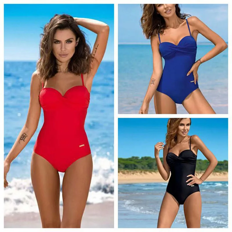 Sexy One Piece Women Swimsuit Push Up Underwire High Waist Bikini Closed Tights S-Curve Padded zaful Solid Black Red Blue Europe
Sexy One Piece Women Swimsuit Push Up Underwire High Waist Bikini Closed Tights S-Curve Padded zaful Solid Black Red Blue Europe