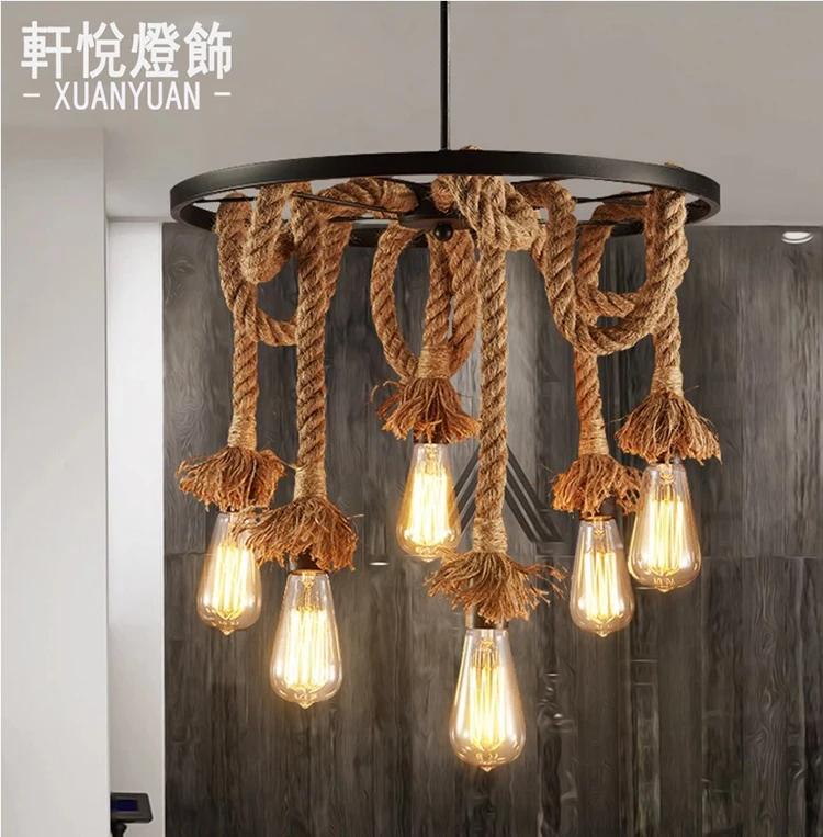 lamps The simple Art Cafe Bar creative lighting American retro restaurant three head rope industrial wind Chandelier Personalize
lamps The simple Art Cafe Bar creative lighting American retro restaurant three head rope industrial wind Chandelier Personalize