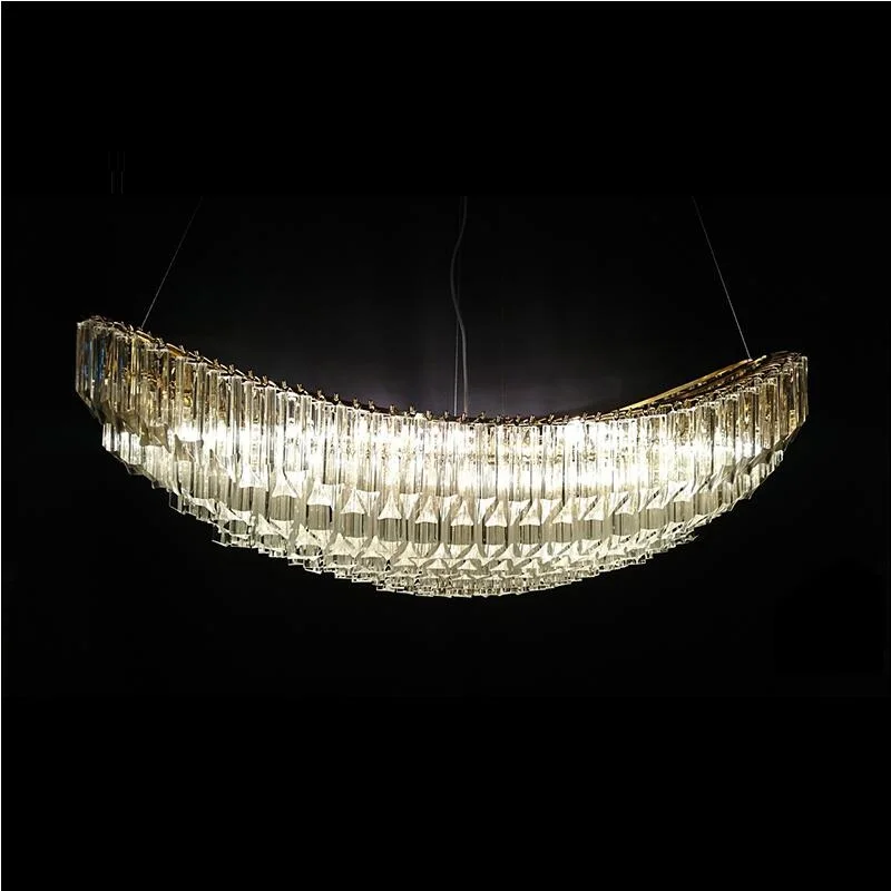 

Light luxury crystal chandelier designer crystal sailing hotel restaurant crystal sailing decorative lights for living room