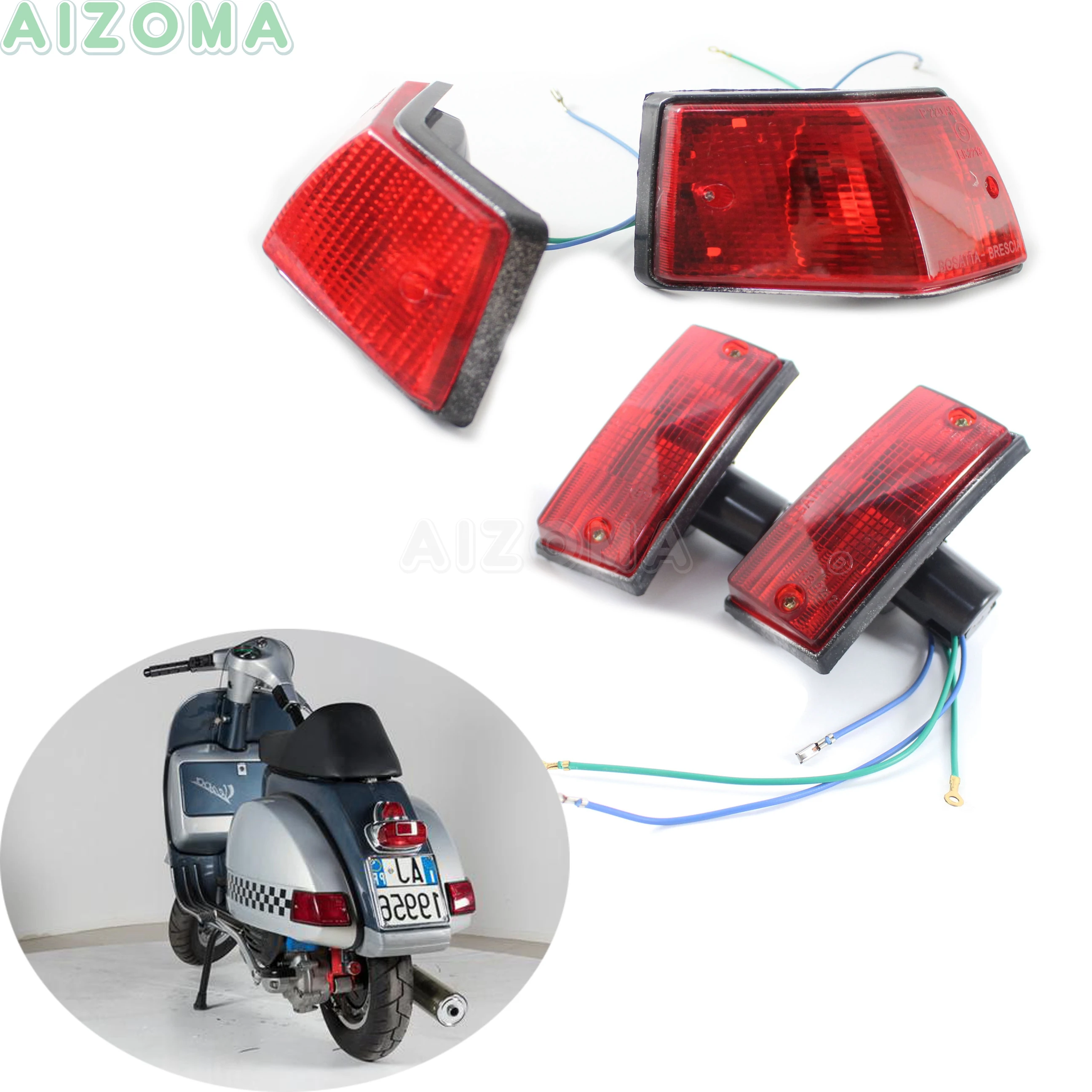 4pcs Red Scooter Motorcycle Front and Rear Turn Signal Indicator Blinkers Light For Vespa P PX VSX VNX and Stella
4pcs Red Scooter Motorcycle Front and Rear Turn Signal Indicator Blinkers Light For Vespa P PX VSX VNX and Stella