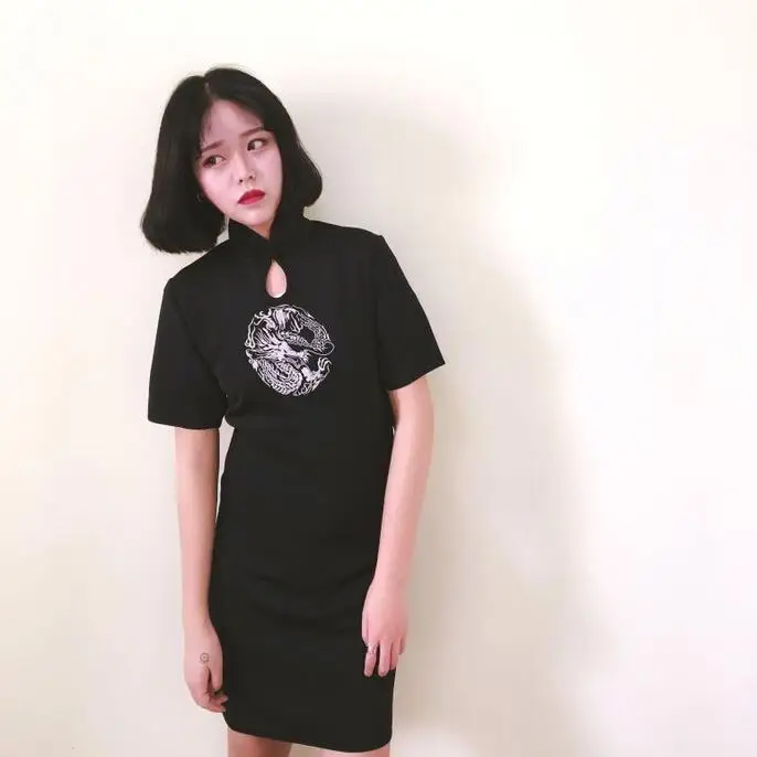 NYOOLO Retro design chinese style cheongsam dress dragon embroidery short sleeve A-Line mini dress women clothing Vestido
NYOOLO Retro design chinese style cheongsam dress dragon embroidery short sleeve A-Line mini dress women clothing Vestido
