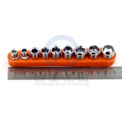 Fixmee 9pc 1/4 Inch Drive Hex Bit Socket Set Socket wrench Set Wrench Adapter 5/6/7/8/9/10/11/12/13mm 
Fixmee 9pc 1/4 Inch Drive Hex Bit Socket Set Socket wrench Set Wrench Adapter 5/6/7/8/9/10/11/12/13mm
