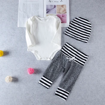 Newborn Kid Baby Boy Girl Long Sleeve Solid Color Romper+Gray Striped Pants Bebe Children Clothes Set
Newborn Kid Baby Boy Girl Long Sleeve Solid Color Romper+Gray Striped Pants Bebe Children Clothes Set