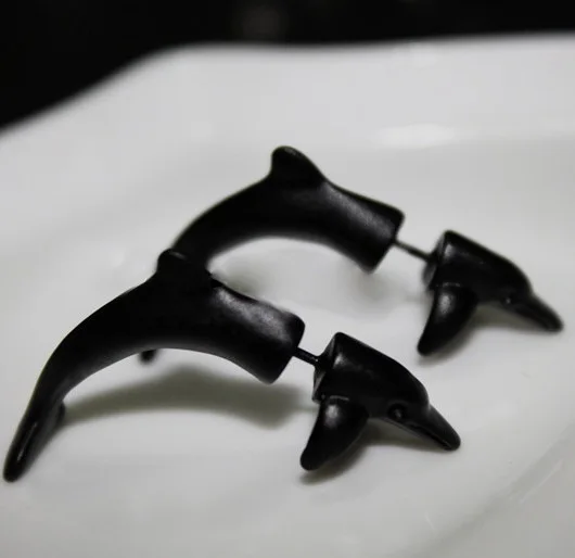 Fashion Animal Dolphin Earrings Punk Unisex Style Like Black Dolphin Stud Earrings Ear Puncture Piercing Jewelry For Women
Fashion Animal Dolphin Earrings Punk Unisex Style Like Black Dolphin Stud Earrings Ear Puncture Piercing Jewelry For Women