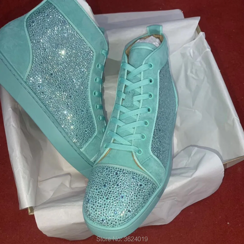 High Cut Sneakers cl andgz Full Blue Colored rhinestones Rives Lace Up Red bottoms For Man Sport Shoes Leather Loafers Flat
High Cut Sneakers cl andgz Full Blue Colored rhinestones Rives Lace Up Red bottoms For Man Sport Shoes Leather Loafers Flat