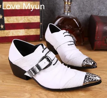 white pointed toe mens genuine leather wedding shoes men oxfords luxury buckle design high heel shoes men career dress shoes man
white pointed toe mens genuine leather wedding shoes men oxfords luxury buckle design high heel shoes men career dress shoes man