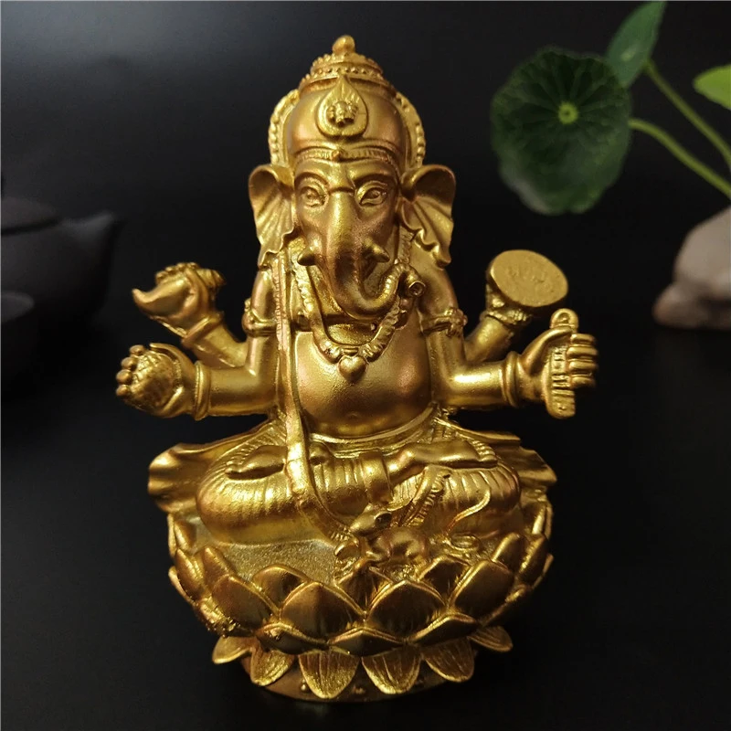 Golden Lord Ganesha Buddha Statue Indian Elephant God Sculpture Ganesh Figurines Ornaments Home Garden Buddha Decoration Statues
Golden Lord Ganesha Buddha Statue Indian Elephant God Sculpture Ganesh Figurines Ornaments Home Garden Buddha Decoration Statues