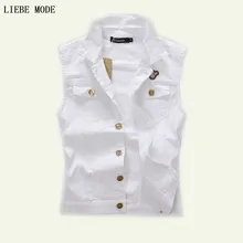 Men White Slim Fit Denim Vest Men Sleeveless Jeans Jacket With Many Pockets Mens Denim Waistcoat Colete Masculino
Men White Slim Fit Denim Vest Men Sleeveless Jeans Jacket With Many Pockets Mens Denim Waistcoat Colete Masculino