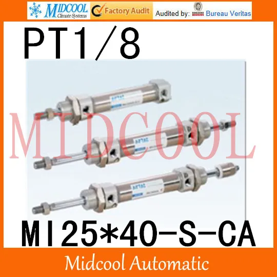 

MI Series ISO6432 Stainless Steel Mini Cylinder MI25*40-S-CA bore 25mm port PT1/8