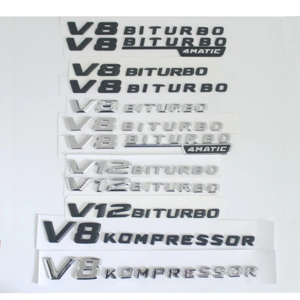 Фото Значки для автомобилей Mercedes Benz AMG эмблемы V8 V12 BITURBO 4matic KOMPRESSOR - купить