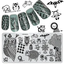 YZWLE 1 Pc Recém Projeto Animal Encantador Prego Carimbar Placas Konad Stamping Nail Art Unhas Template Prego Selo Ferramentas # YZW-N10(China)