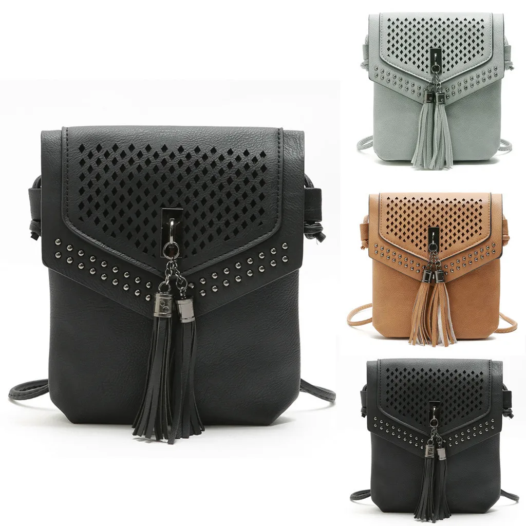 2019 Women Rivets Tassel Hollow Solid Color Shoulder Bags Messenger Bag Phone Bag Casual Tote Borsa a tracolla da donna#30
2019 Women Rivets Tassel Hollow Solid Color Shoulder Bags Messenger Bag Phone Bag Casual Tote Borsa a tracolla da donna#30