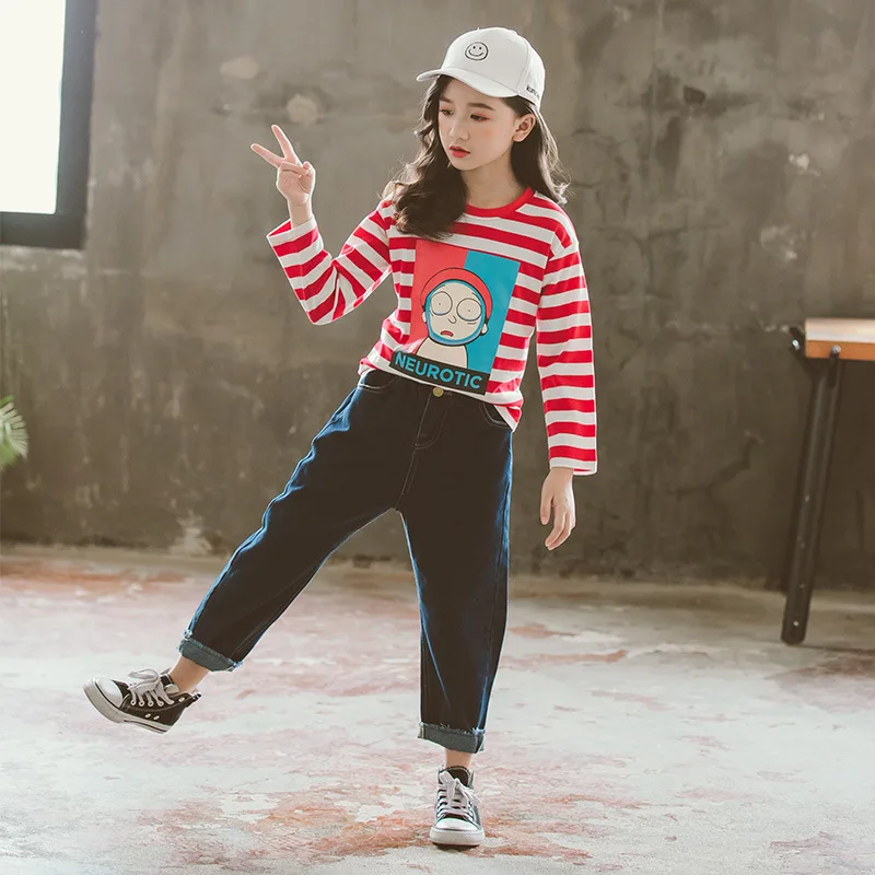 Girls Shirts Kids Cartoon Print Stripe Girls Tops Cotton Long Sleeve T-shirts Teenage Fashion Tee T Shirt Kids Shirts Fall 2019
Girls Shirts Kids Cartoon Print Stripe Girls Tops Cotton Long Sleeve T-shirts Teenage Fashion Tee T Shirt Kids Shirts Fall 2019