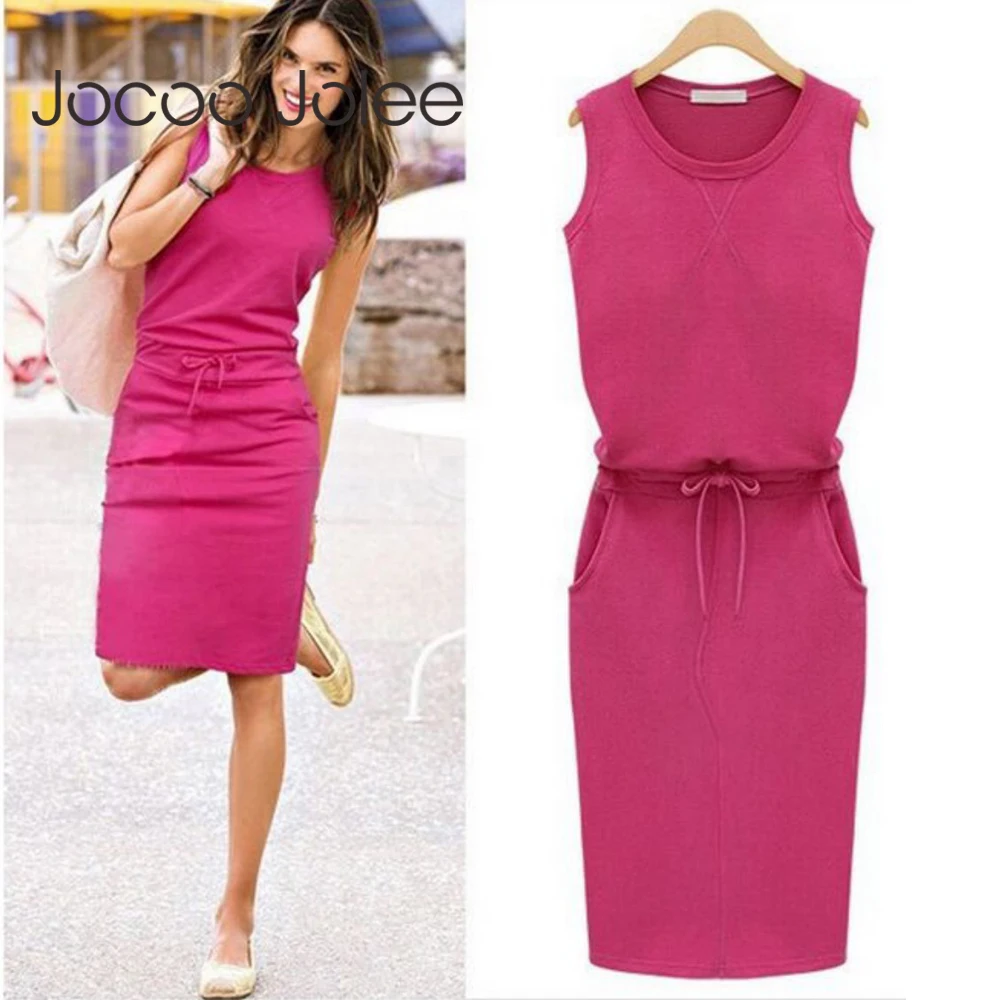 Jocoo Jolee 2019 New Summer Dress Women Sleeveless Pockets with Belt Pencil Mini Dress Ladies Casual Party Dress Beach Wear
Jocoo Jolee 2019 New Summer Dress Women Sleeveless Pockets with Belt Pencil Mini Dress Ladies Casual Party Dress Beach Wear